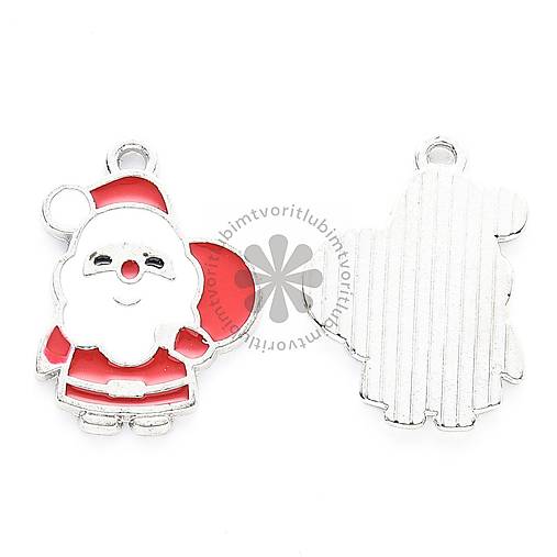 Komponenty - (6076) Vianočný prívesok Santa Claus, 22x16 mm - 1 ks - 17821383_