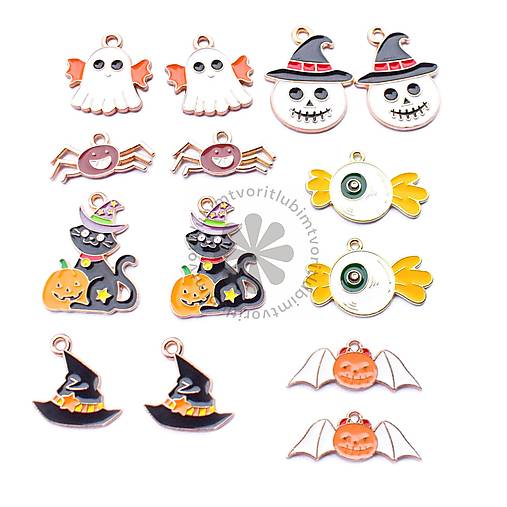 Komponenty - (6081) Prívesky Halloween - 14 ks - 17821397_