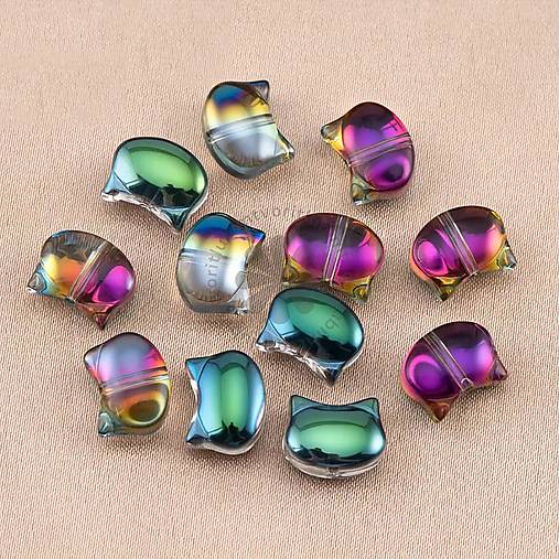 Korálky - (3311) Sklenené korálky mačky, 10x8 mm - 10 ks - 17821434_