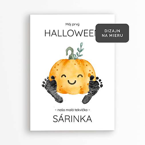 Grafika - Môj prvý HALLOWEEN - personalizovaný plagát s detskými odtlačkami  - 17818016_