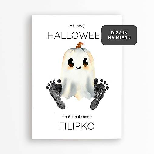 Grafika - Môj prvý HALLOWEEN - personalizovaný plagát s detskými odtlačkami  - 17819994_