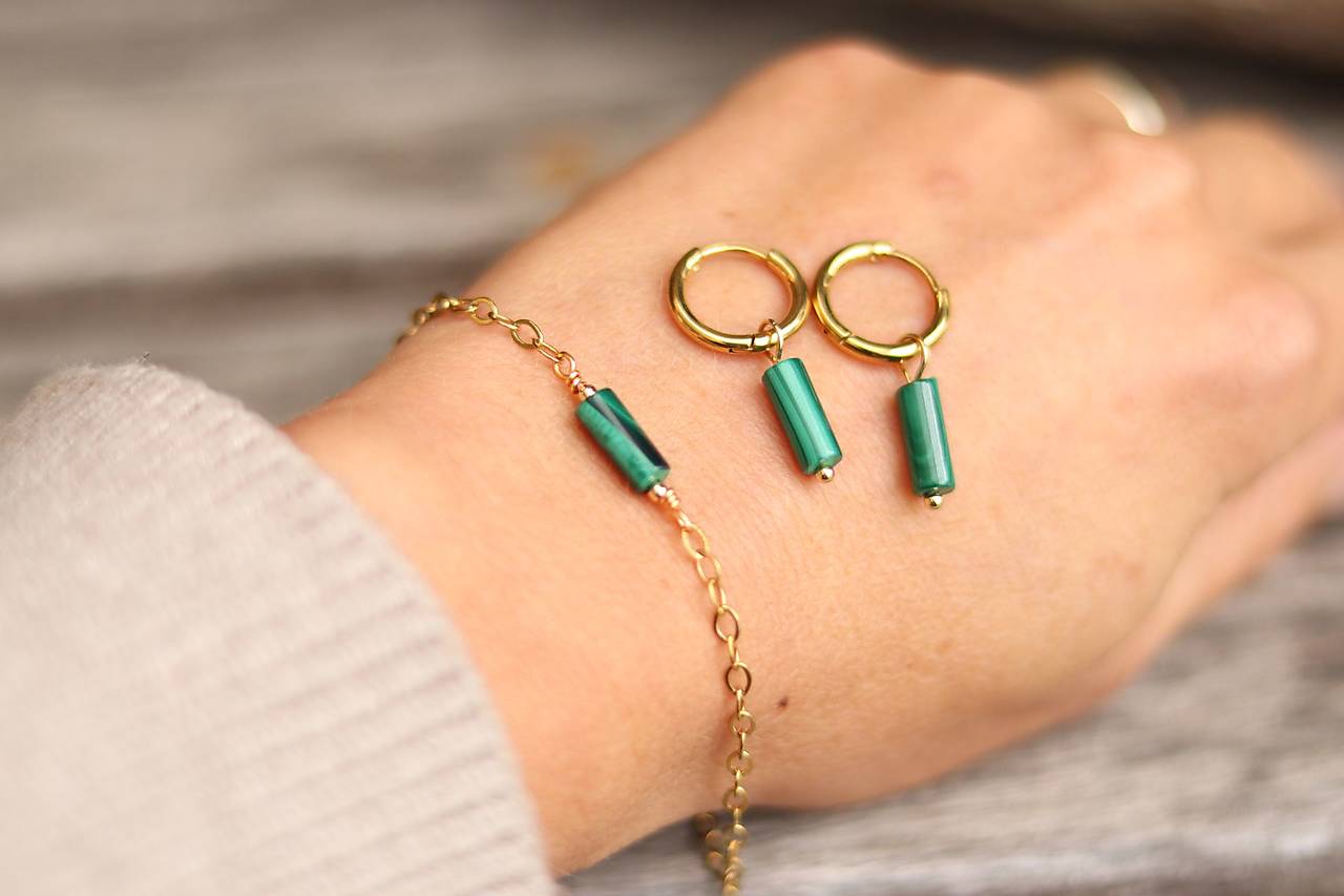 2-dielna súprava šperkov - malachit