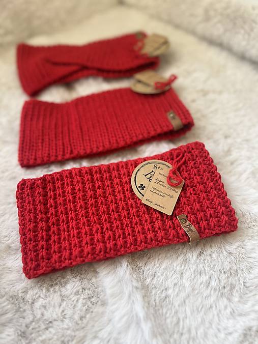 Ručne háčkovaná čelenka (50%merino, 50%akryl)