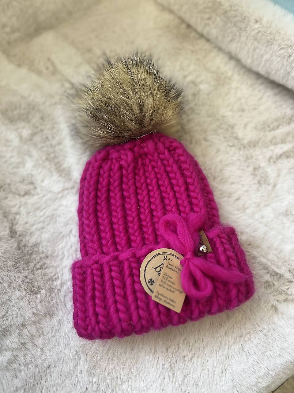 100% MERINO čiapka (Cyklamenová)