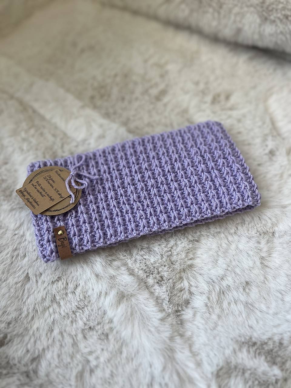 Ručne háčkovaná čelenka (50%merino, 50%akryl)