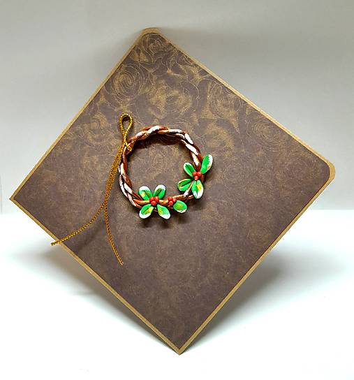 Papiernictvo - Vianočná pohľadnica ... venček  (B) - 17824106_