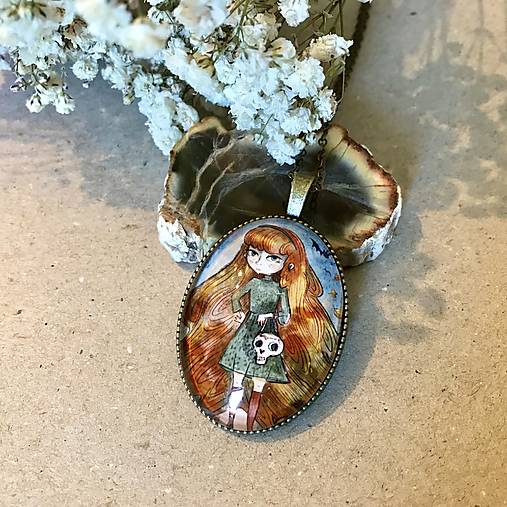 Náhrdelníky - Lebečková -medailón - 17822624_