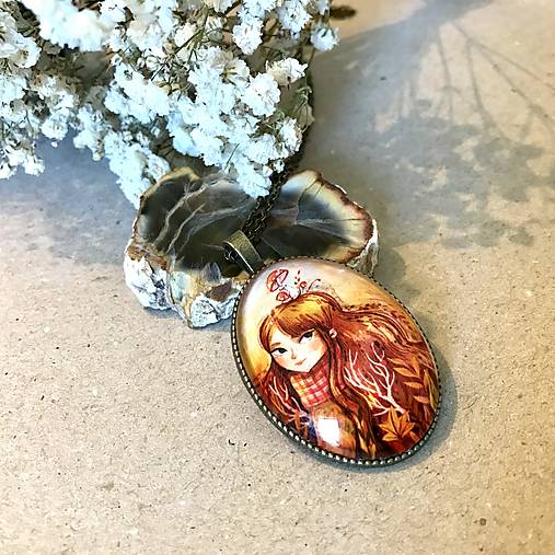 Náhrdelníky - Jesienka -medailón - 17822648_