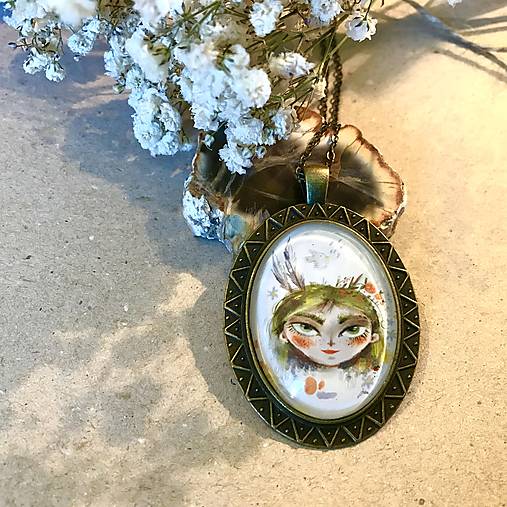 Náhrdelníky - Indiánske leto -medailón - 17822680_