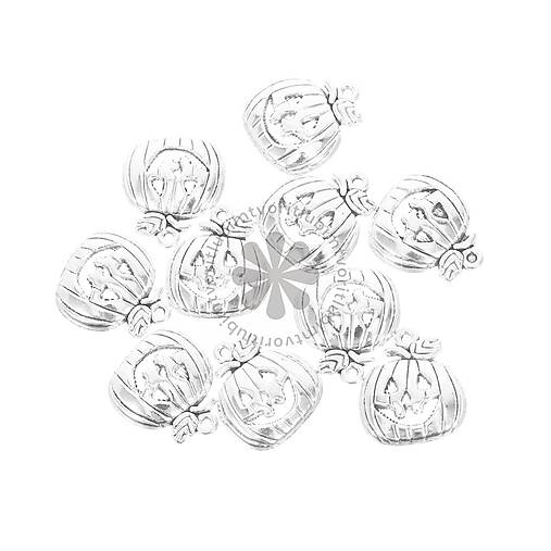 Komponenty - (6093) Prívesok tekvica, 18x16 mm - 1 ks - 17823742_