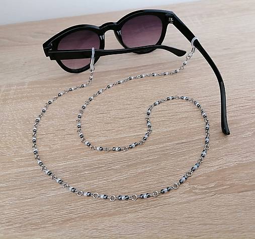 Iné doplnky - Retiazka na okuliare - bielo/modrá - chirurgická oceľ  - 17822262_