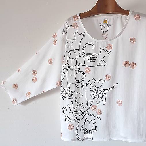 Blúzky a košele - TLAPIČKY - organdi halenka  - 17823236_