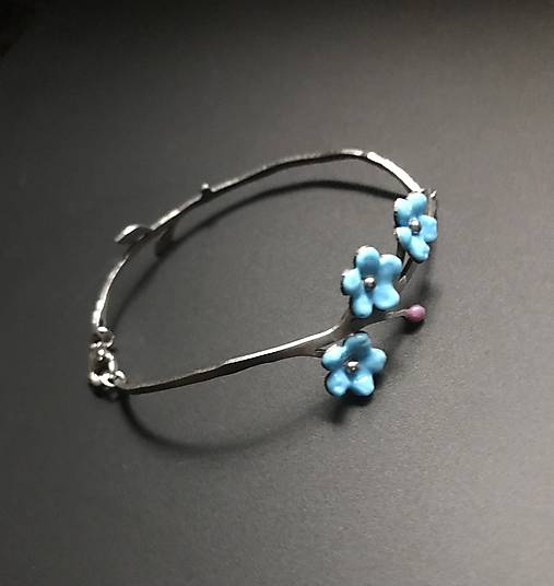 Náramky - Nerezový náramok nezábudky II - 17824071_