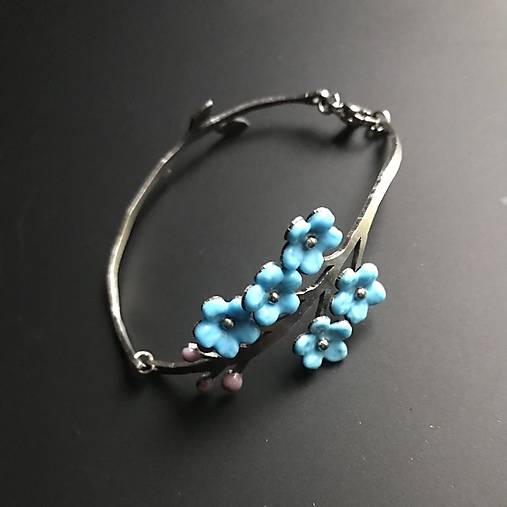 Náramky - Nerezový náramok nezábudky III - 17824081_