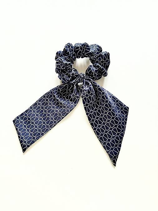 Maxi scrunchie asymetrická (Tmavomodrá)