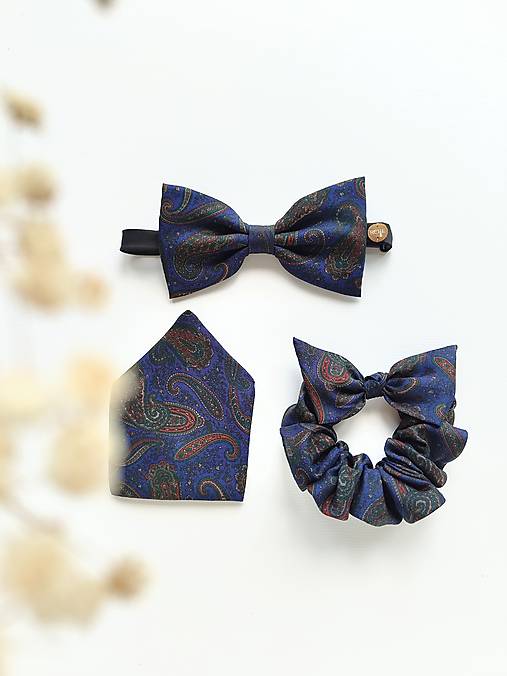 Tmavomodrý ornamentový set
