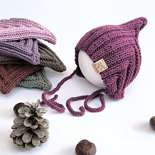 Detské čiapky - SKLaDoM PiXie merino čepček škriatok 1 - 2 roky - 17822418_