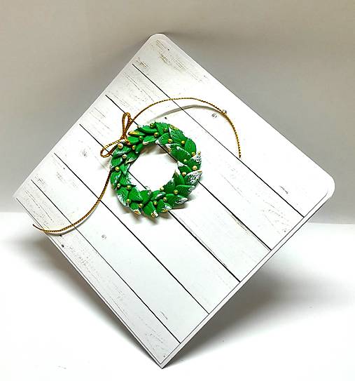 Papiernictvo - Vianočná pohľadnica ... venček  (A) - 17826667_