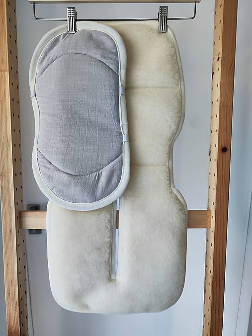 Detský textil - Vlnienka Podložka proti poteniu do autosedačky Nuna Prym Dove 100% Merino Natural 100% svetlo šedý  - 17826302_