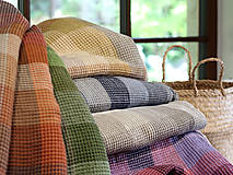 Úžitkový textil - Veľký exkluzívny hrejivý ľanový vafľový pléd 160x200cm - 17825073_