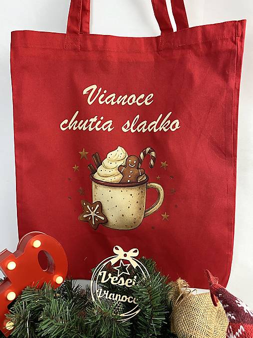 Nákupné tašky - Nákupná taška vianočná: Vianoce chutia sladko - 17825937_
