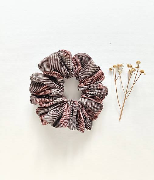 Basic MAXI scrunchie (Béžovo-oranžová)