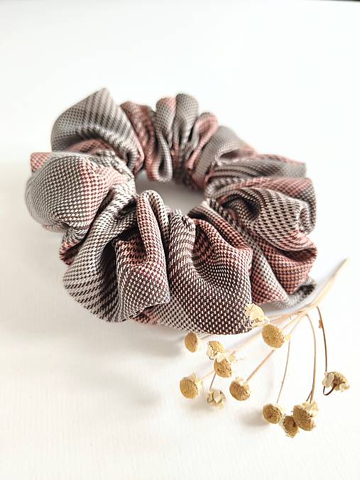 Basic MAXI scrunchie (Béžovo-oranžová)