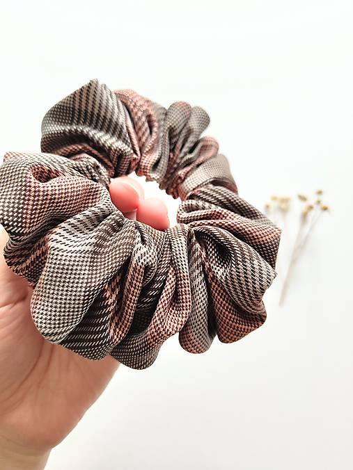 Basic MAXI scrunchie (Béžovo-oranžová)