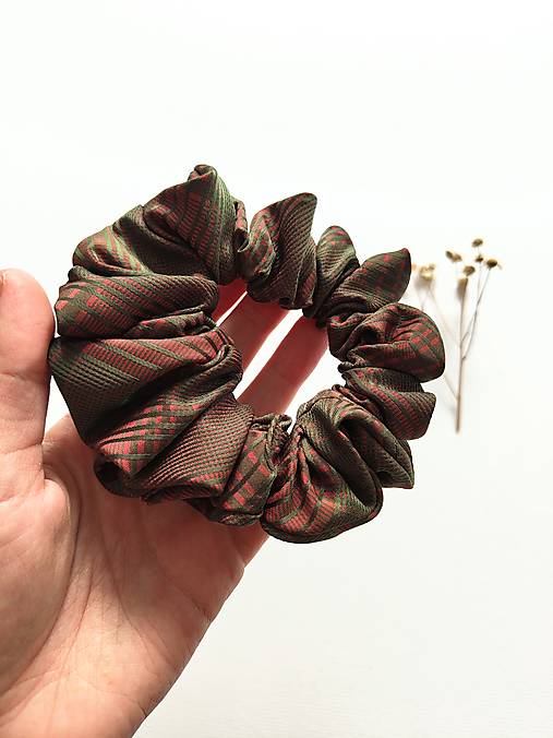 Basic MAXI scrunchie (Zeleno-oranžová)