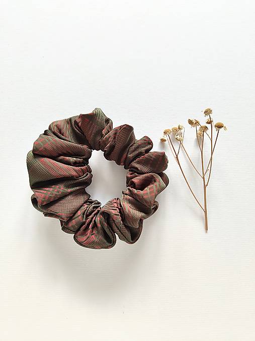 Basic MAXI scrunchie (Zeleno-oranžová)