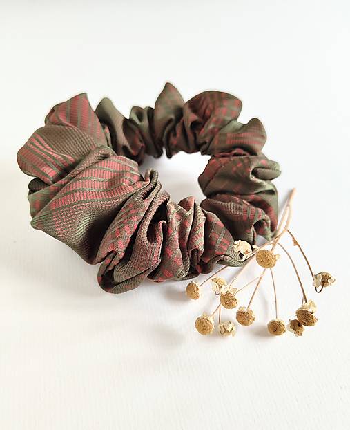 Basic MAXI scrunchie (Zeleno-oranžová)