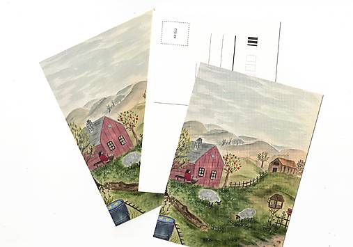 Papier - Pohľadnica "jeseň na paši" - 17827020_