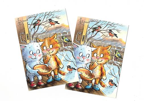 Papier - Pohľadnica "kŕmenie pipúchov" - 17827063_