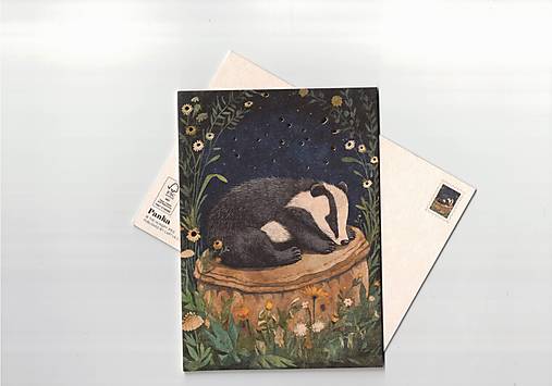 Papier - Pohľadnica "jazvec" - 17827102_