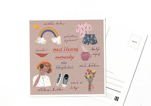 Papier - Pohľadnica " malé šťastné momenty " - 17827157_