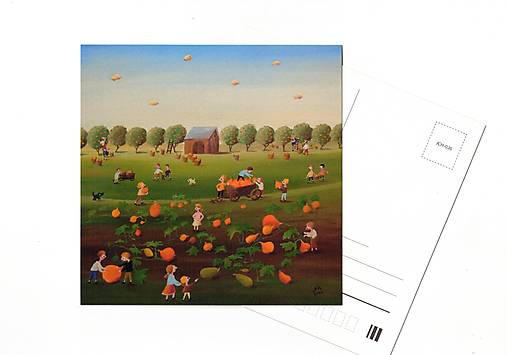 Papier - Pohľadnica "dyňová úroda" - 17827166_
