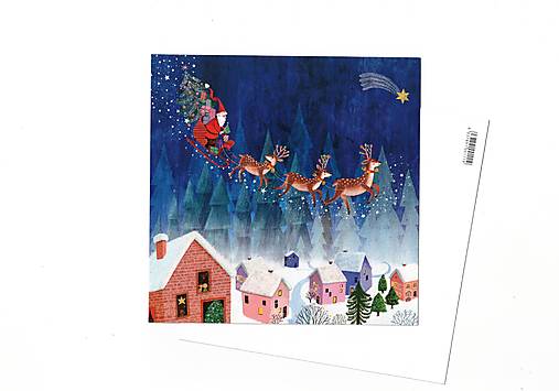Papier - Pohľadnica - Santa nad dedinou - 17827181_