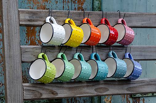 Nádoby - Keramické hrnky „plecháčky“ S - minky - 17826724_