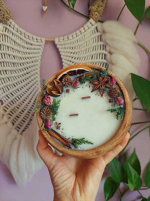 Sviečky - VÁNOČNÍ Botanická svíčka v MANGU - 17825115_