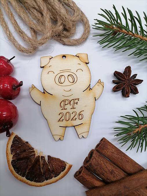 Dekorácie - Ozdoba na stromček prasiatko PF 2026 - 17827104_