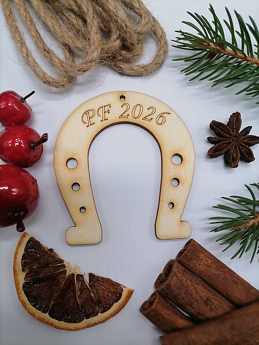 Dekorácie - Ozdoba na stromček podkova PF 2026 - 17827126_