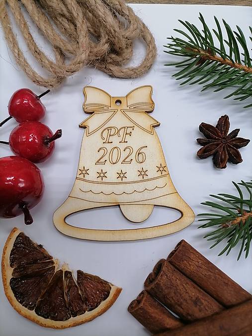 Dekorácie - Ozdoba na stromček zvonček PF 2026 - 17827128_