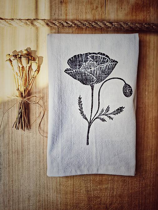 Úžitkový textil - Utierka Divý mak - 17829253_