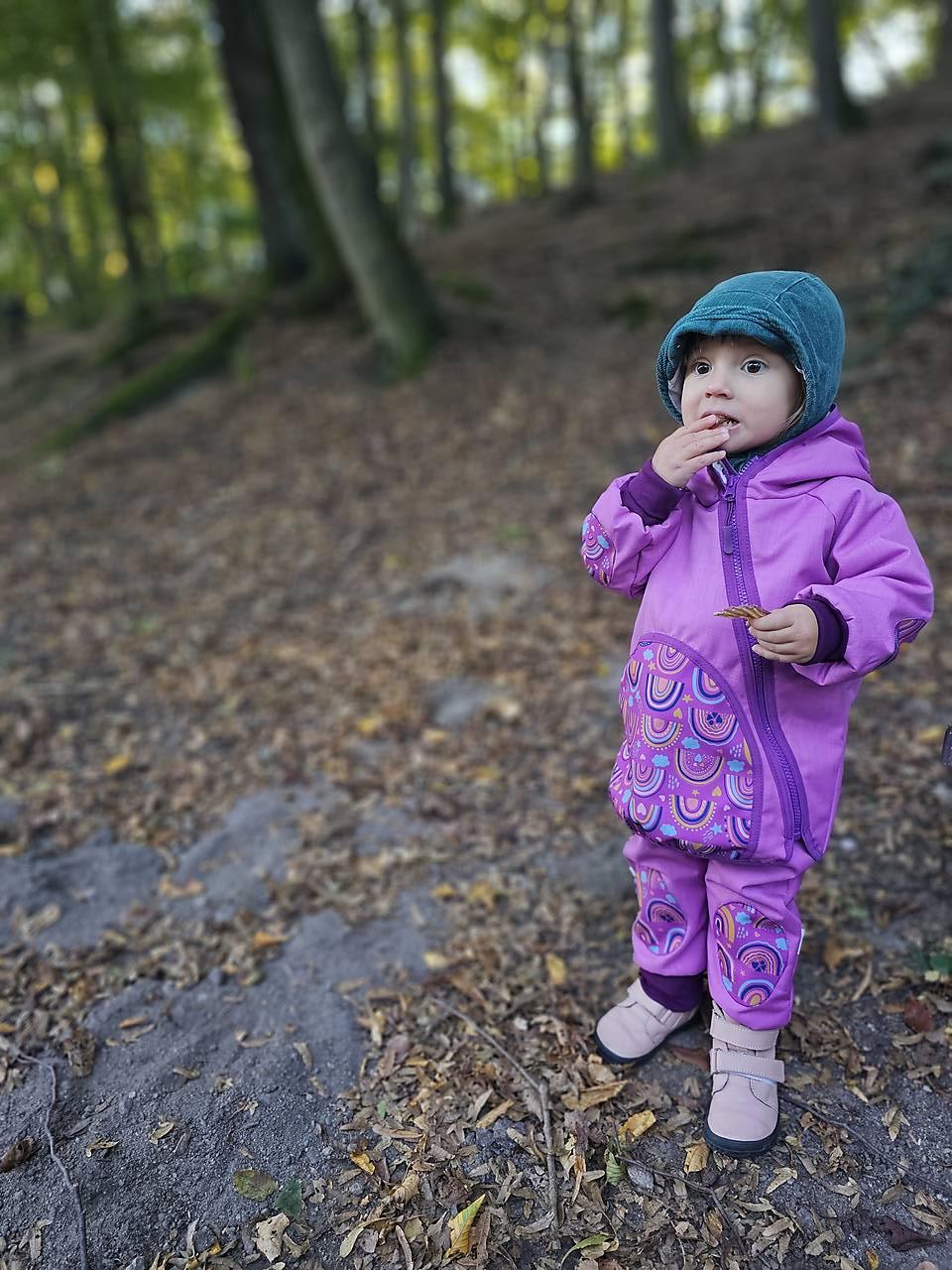 Zimná softshellová bunda "rainbow" (98-104, dl: 45cm)