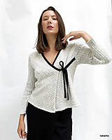 Šály a nákrčníky - KALI - pletený kabátek s vazačkou - 17828685_