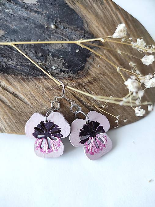 Náušnice - drevené náušnice-sirôtky v ružovej - 17828515_