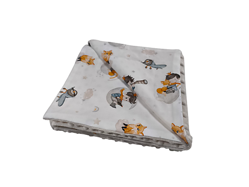 Detský textil - Minky deka krémová + Malý princ - 17830133_