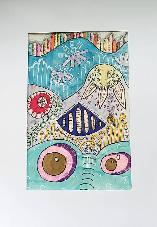 Kresby - Fixková maľba krokodíl  - 17830100_