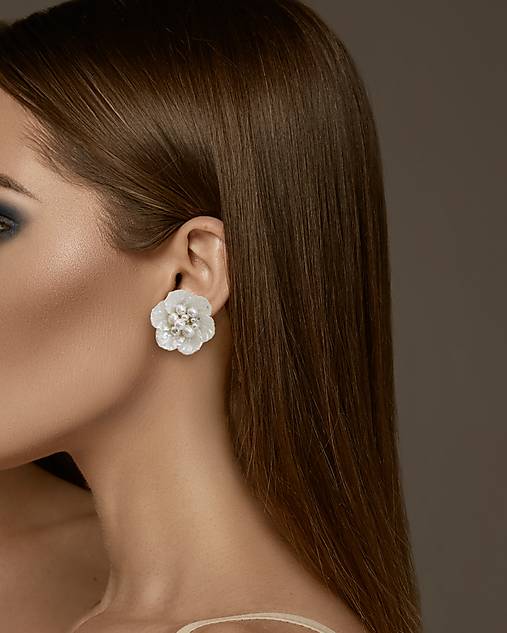 Perlové náušnice Kvety (Veľké)