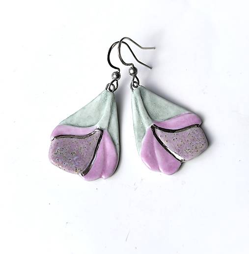 Náušnice - Porcelánové náušnice - Kvietky romantické - 17830293_